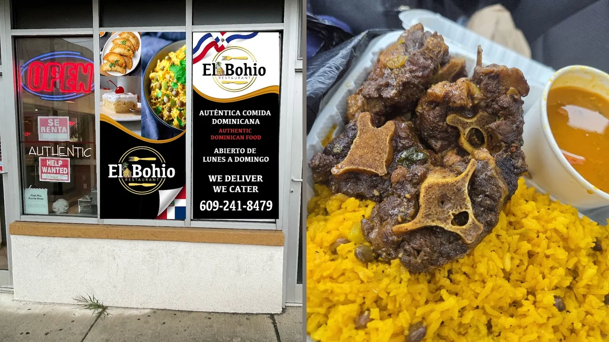 A spread of homemade-style Dominican food
